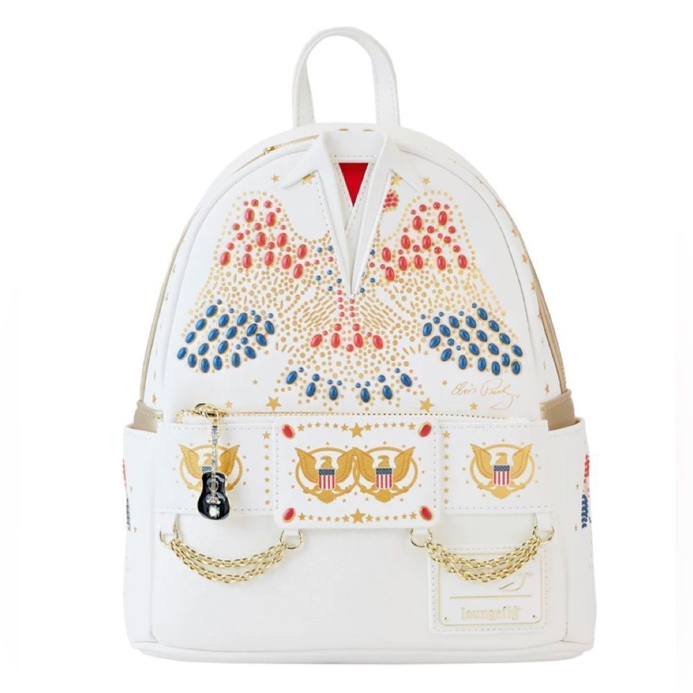 🎸🎸 Loungefly Elvis Presley Aloha Jumpsuit Cosplay Mini Backpack - Picture 2 of 5